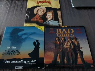 (3) Laserdiscs- Bad Girls, Branded & Return to Snowy River. BRANDED LIKE NEW. - Image 1 of 4