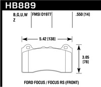 HB231N.625-240SX Hawk Perf HP+PLUS Front Brake Pad HB231N.625-240SX Hawk Perf HP+PLUS Front Brake Pad