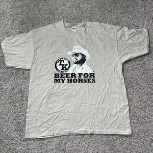 Vintage VTG Toby Keith Beer For My Horses Tan Shirt Size Men’s Size XXL 2XL Fan - Picture 1 of 8