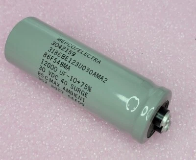 Condensador electrolítico Mepco/Electra - 3186BE123U030AMA2 - 12.000uF 30VDC nuevo Foto 1 de 4