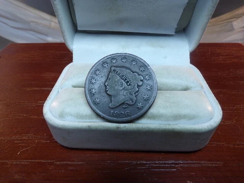 1826 1c CORONET HEAD LARGE CENT, VG COIN # C1979 Cover