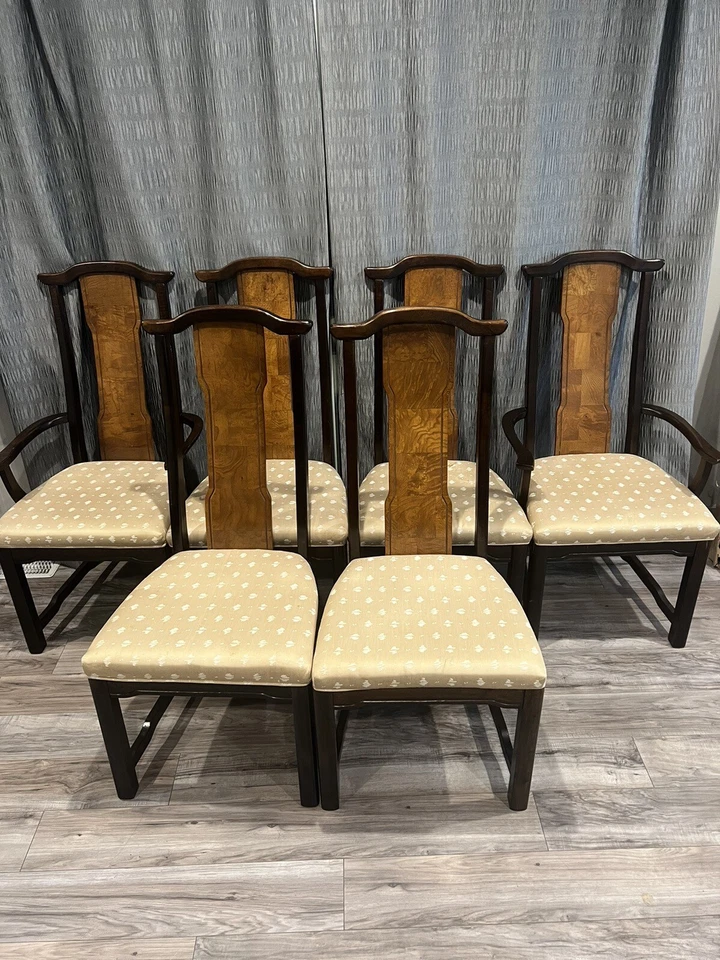 Broyhill "Ming Dynasty" Premier Collection Set Of 6 Dining Chairs - Image 1 of 4