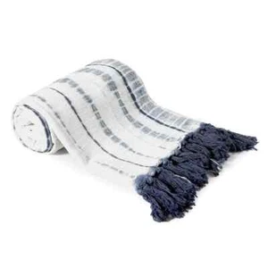 Cotton Throw Blankets for Sofas, Hand Loom Hand Block Printed Bed Runner - Picture 1 of 3