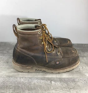 Thorogood American Heritage Brown Leather Work Steel Moc Toe Boots Size 11 - Picture 1 of 11