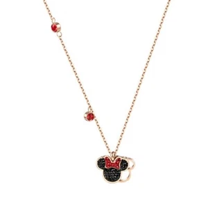 ZARD Disney Duo Minnie Mouse CZ Pave Charm PendantNecklace in Rose Gold Tone - Picture 1 of 6