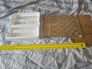 Clear and Frosted Glass Chess Set Pieces & Board - Picture 1 of 4
