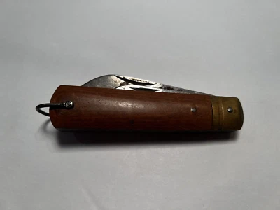 复古日文(?) 折叠木制口袋刀/开瓶器多工具 — 第 1/4 张图片