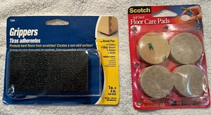 Lot Of 2 Packages Floor Pads & Grippers Floor Protection For Tables Chairs & Mor - Picture 1 of 5