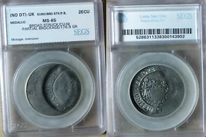 Error:Europa Pattern 1992 UK 2 Ecu Broad Struck, Partial Brockage MS65 CT205 - Picture 1 of 1