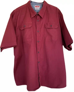 Wrangler kurzärmliges burgunderrotes Hemd mit Knopfleiste Größe 3XL - Bild 1 von 5