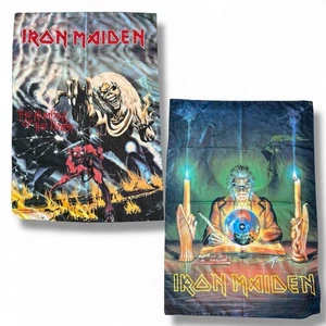 2 Vintage Iron Maiden Banner Tapestry Fabric Poster Number Beast Clairvoyant - Picture 1 of 14