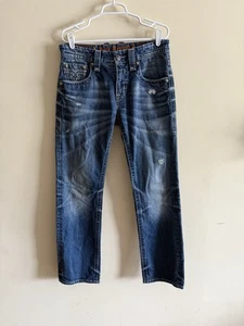 Jeans Rock Revival uomo 32 x 33 blu modello RARO denim dritto invecchiato - Foto 1 di 6