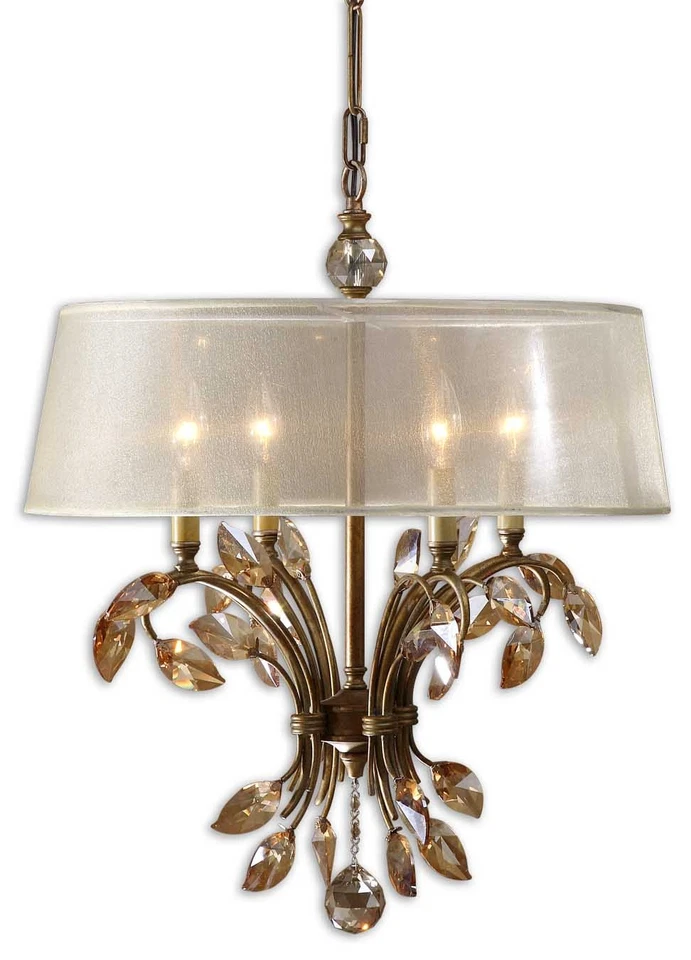 Lámpara de araña Uttermost 21245 Gold Alenya 4 Lt Foto 1 de 1