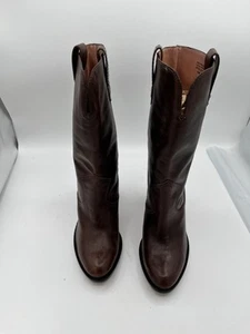 Michael Kors Brown Leather Heel Boots Size 6 1/2 M - Picture 1 of 8