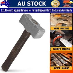 2.2LB Forging Square Hammer w/Double Faces for Farrier Bladesmithing Blacksmith - Picture 1 of 12