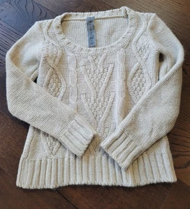 Elsamanda Women’s Sweater Small Beige Wool Alpaca Blend Made in Italy GU - Picture 1 of 5