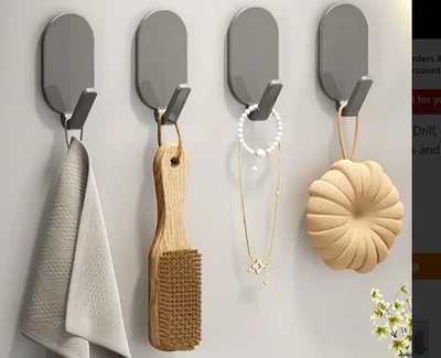 5-100 Strong Self Adhesive Hook Sticky Hooks Heavy Duty Wall Seamless Stick UK - Image 1 of 4