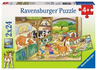 Ravensburger - Puzzle 2x24 Pezzi Vita di Campagna | Puzzle Bambini 4 Anni | IPAK - Immagine 1 di 4