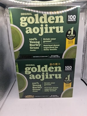 2x Polvo de jugo de hierba verde cebada 100 % joven Golden Aojiru 100_3 g. Paquetes... Foto 1 de 4