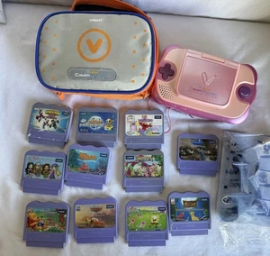 VSmile Vtech Cyber Pocket Learning System Pink Handheld Bundle w/ 11 Games, Case - Picture 1 of 9