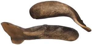 COPPIA SCULTURE CAPODOGLIO CERAMICA ANTICHE AMERICANE PRIMA METÀ DEL XX secolo fatte a mano - Foto 1 di 22