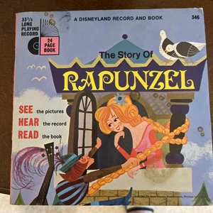 Vintage Walt Disneyland Die Geschichte von Rapunzel Aufnahme & Mitlesebuch - Bild 1 von 6