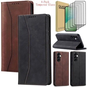 Funda de cuero/protector de pantalla templado para Samsung Galaxy A06/A26/A36/A56 - Imagen 1 de 33