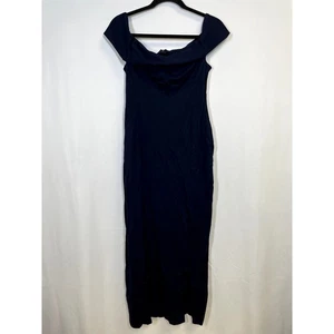 NICHOLAS Off The Shoulder Knot Front Evening Gown Dress Navy Blue 8 $565  - Picture 1 of 10