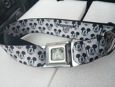 Collar de perro Mickey Mouse diseño de cinturón de seguridad se adapta a 18” - 32” marca con hebilla Foto 1 de 2