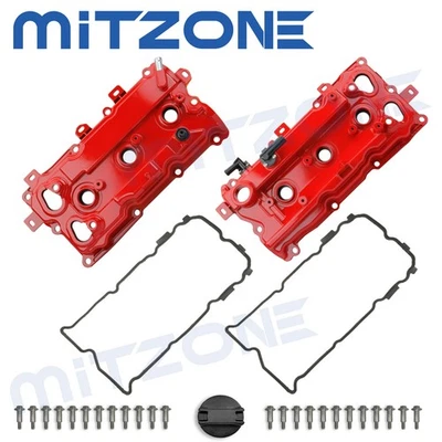2PCS Aluminum Red Valve Covers Set for 2009-2020 Nissan Maxima 15-20 Murano 3.5L - Image 1 of 4
