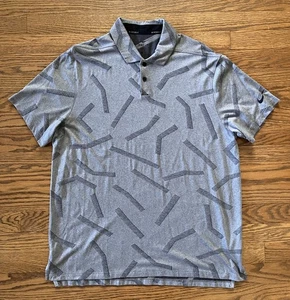 Nike Golf Dry Vapor Polo 80s Print Men Size Large Gray - Picture 1 of 9