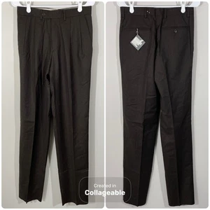 NUEVO SANTORELLI Como 2 Doble Plisado Lana Pantalones de Vestir Para Hombre Talla 30 X 38 Sin Dobladillo - Imagen 1 de 7