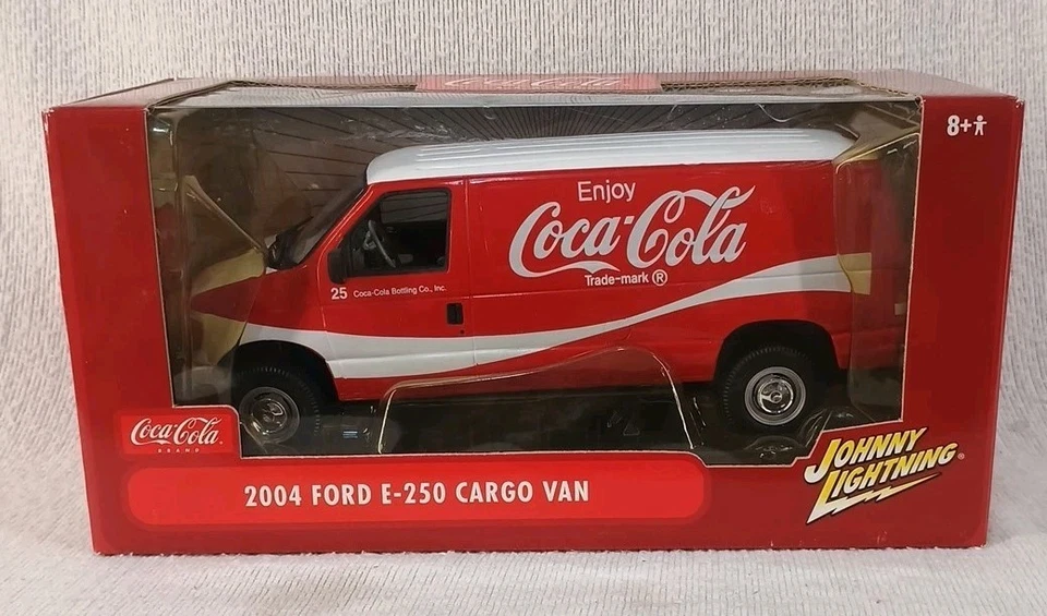 Johnny Lightning Coca-Cola 1/24 2004 Ford E-250 Van; White Lightning  New In Box - Image 1 of 4
