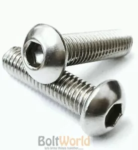 M5 / 5mm A2 STAINLESS STEEL SOCKET BUTTON / DOME HEAD ALLEN SCREW BOLTS ISO 7380 - Picture 1 of 2