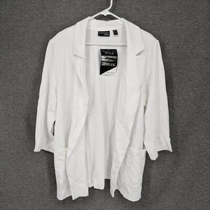 Attitudes by Renee Ponte Open Front Girlfriend Blazer White Women's Plus Size 1X - Picture 1 of 5