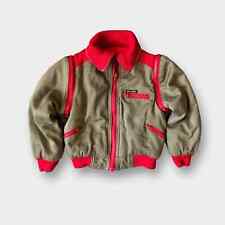 Vintage Dijon Apparel Boys Tan Red 80s Bomber Jacket Toddler 4T
