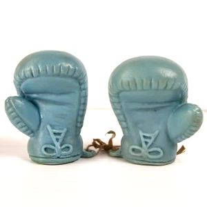 Vintage 3" Blue Boxing Gloves Rubber Squeaky Baby Dog Toy - Taiwan - Picture 1 of 7