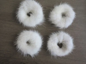 4pcs/pack mink fur hair scrunchies whit ponytail holders hair band scrunchies    - Picture 1 of 3