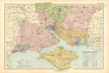 HAMPSHIRE (SOUTH)& ISLE OF WIGHT. Parliamentary divisions & parks.BACON 1904 map
