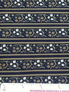 BTHY Windham Fabrics BOMBAY 100% Cotton Black Brown Cream Stripe 19463-30
