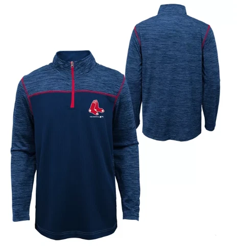 MLB Boston Red Sox Boys' In the Game 1/4 Zip Sweatshirt - Blue - S - NWT - C82 Cover