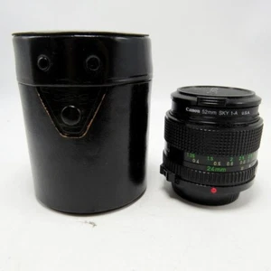 Canon FD 24mm F/2.8 Lens w/Sky Filter, Lens Caps & Leather Case - NICE! - Picture 1 of 2