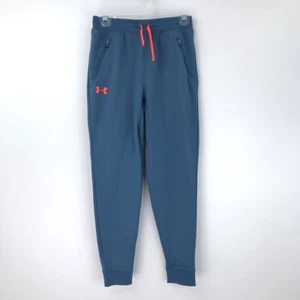 Under Armour Jogger Pants Blue Orange Elastic Waist Drawstring Pockets Youth YXL - Picture 1 of 8