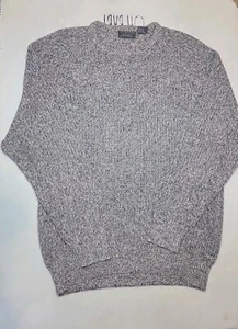 Lord & Taylors 100% Cotton Sweater Mens Extra Large XL Navy Blue and Gray EUC - Picture 1 of 6