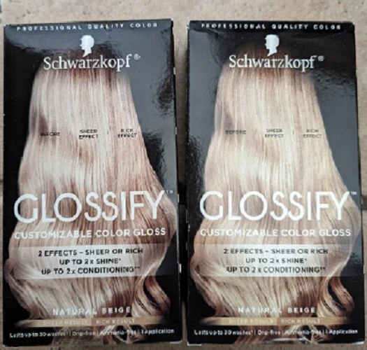 2 X Schwarzkopf GLOSSIFY Brilho Colorido Personalizável Bege Narutal - Imagem 1 de 1