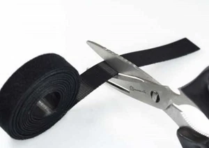 Cinta de gancho y bucle 18 mm, reutilizable, doble cara, negro, 5 o 10 m - Photo 1/5