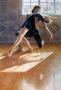Steve Hanks, ""Pas de Deux", 30.125""h x 20""w imagen, 36""h x 24""w total - Imagen 1 de 4
