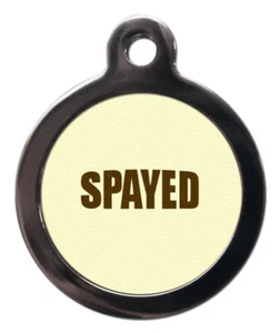 Etiqueta de identificación de mascota diseño de imagen ESTERILIZADA etiqueta personalizada fondo amarillo - Imagen 1 de 2