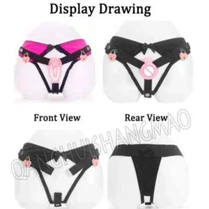 Anti-Falling Harness Male Chastity Cage Sissy Training Lockable THONG Panties - Picture 1 of 20