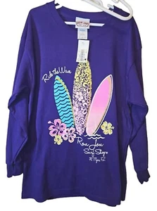 Ron Jon Surf Shop NWT Myrtle Beach Purple Long Sleeve Shirt Girl's Size S Small - Picture 1 of 3